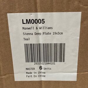 Maxwell & Williams sienna deep Plate 19x3 cm teal set of 6